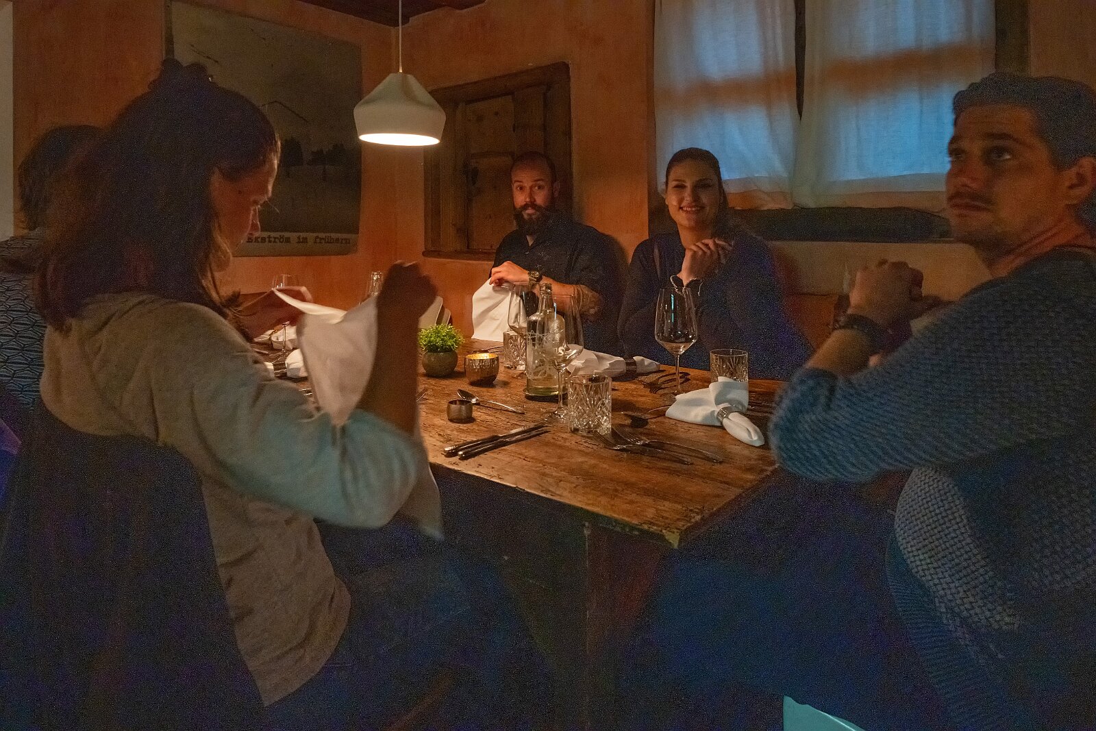 VSI.ASAI. Generalversammlung Flims Abendessen im Restaurant Las Caglies Flims von Architekt Rudolf Olgiati.