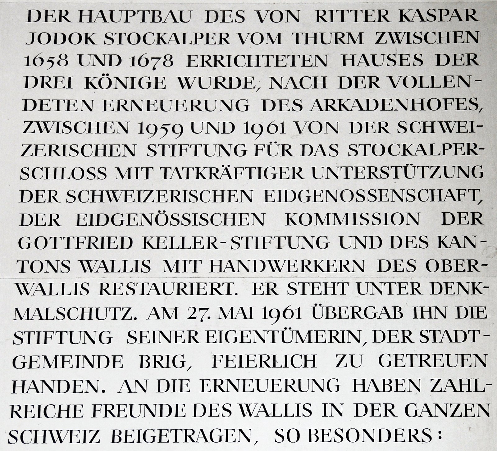 VSI.ASAI. - 65. Generalversammlung in Brig | Stockalmerpalast in Brig 