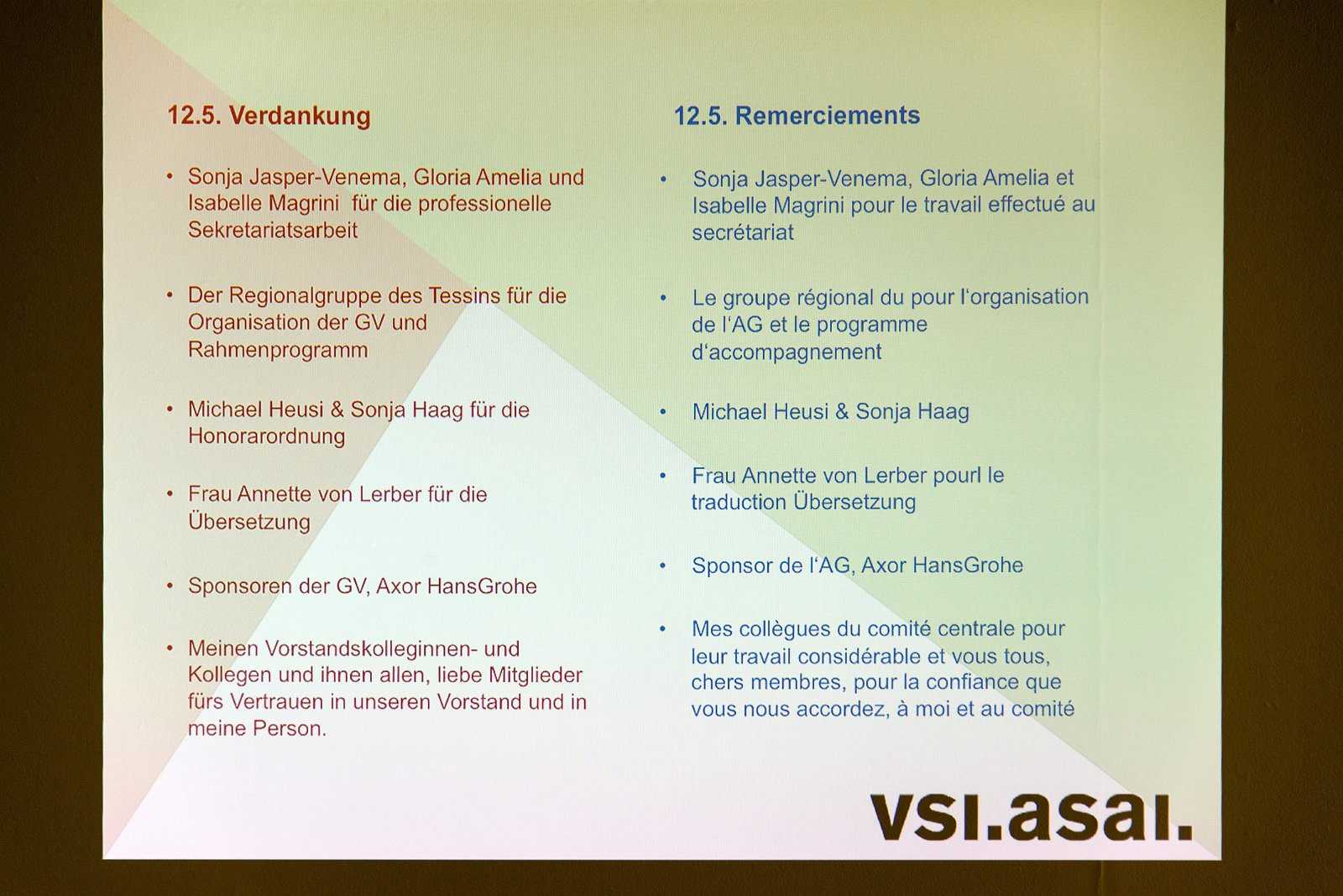VSI.ASAI - Generalversammlung 09.05.2015 | Spazio Officina Chiasso 