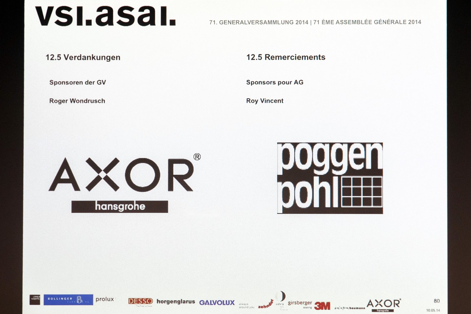 VSI.ASAI. GV 10. Mai 2014 | Olympisches Museum Lausanne 