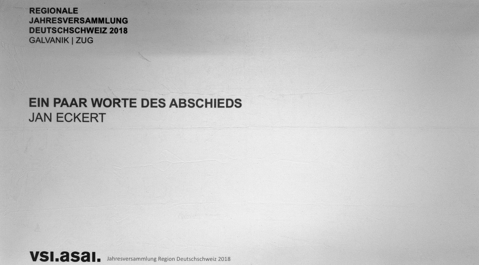 VSI.ASAI - Regionalversammlung Deutschweiz 2018 