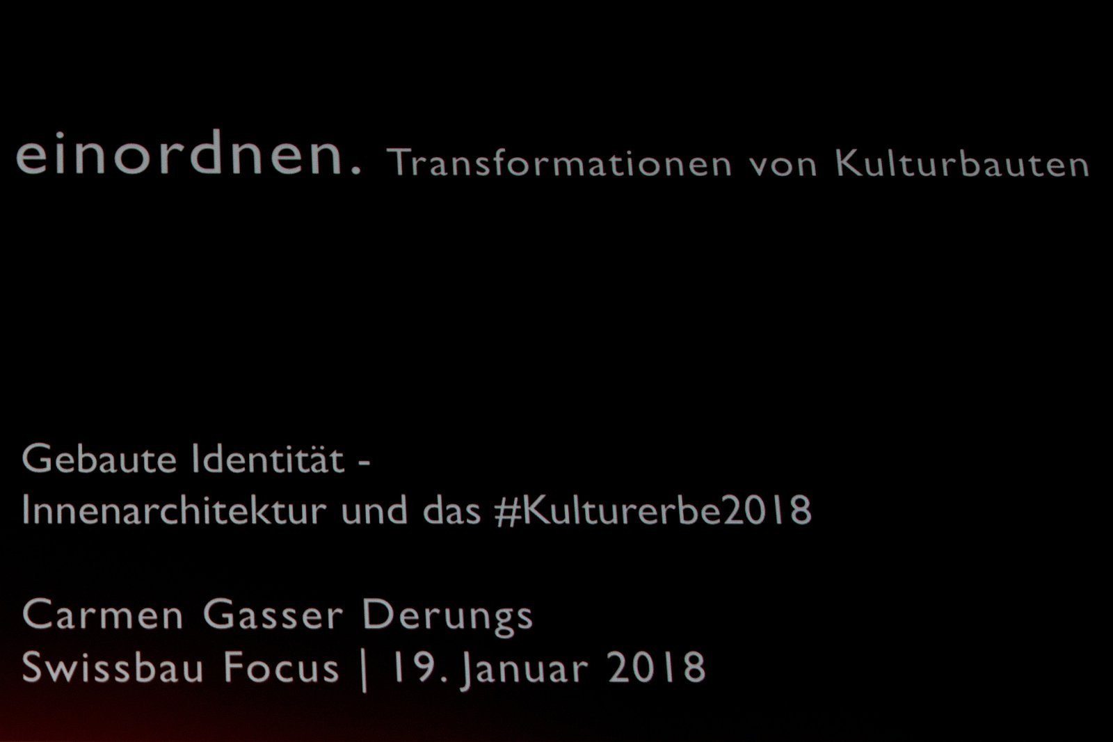 VSI.ASAI - Swissbau Basel - Innenarchitektur und das Kulturerbe 2018 